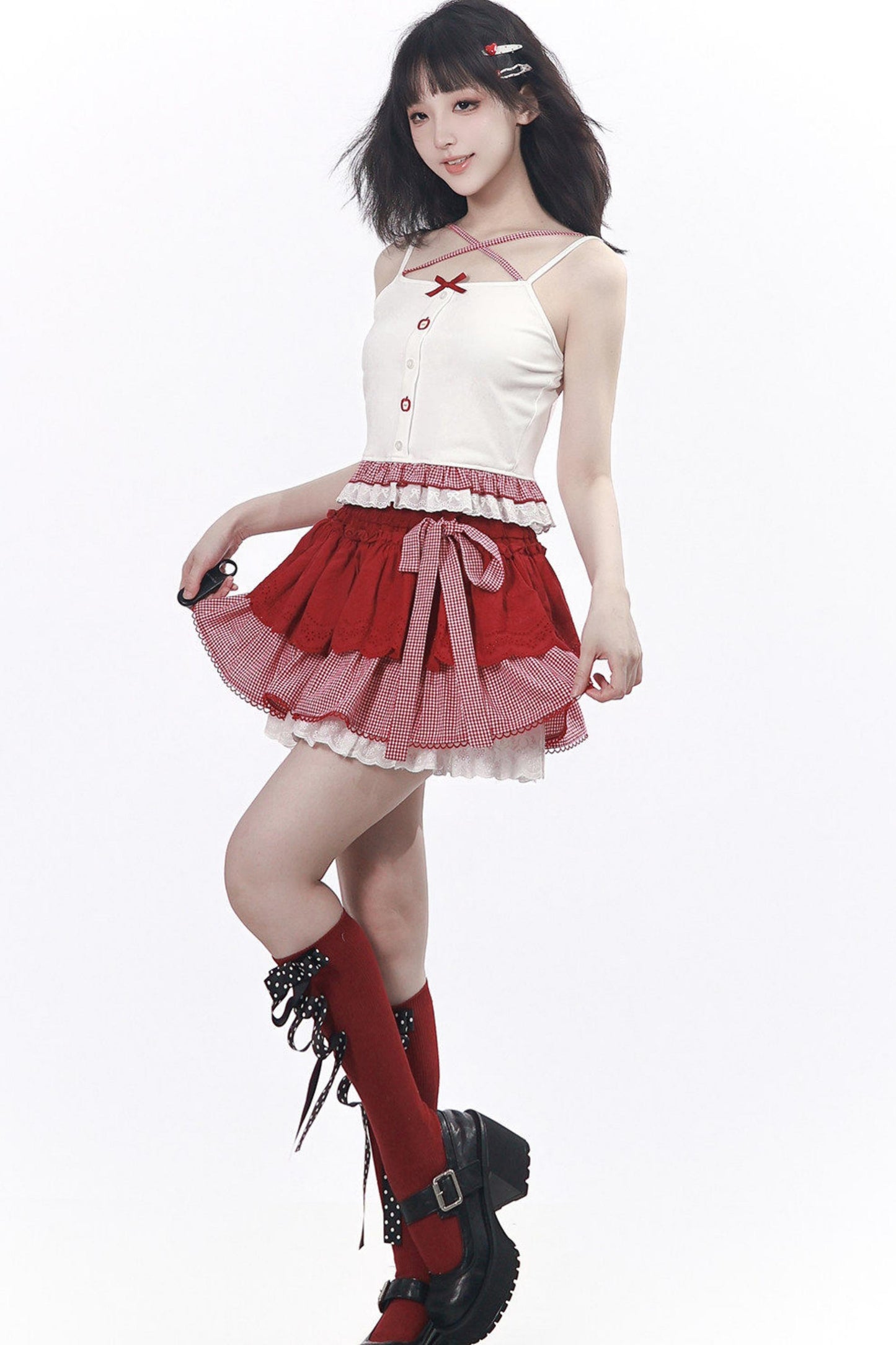 Apple Red Bunny Ear Girly Set