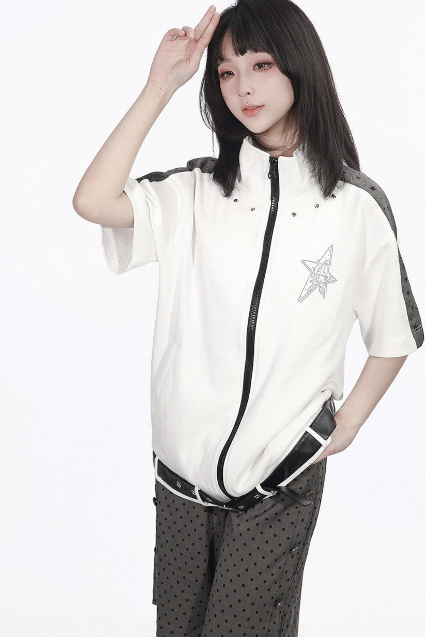 Monochrome Star Dot Shorts Set
