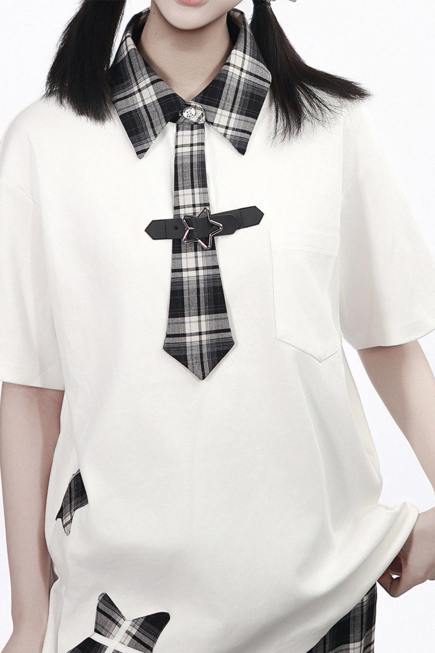 Plaid Necktie Subculture Uniform Set
