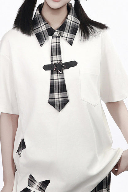 Plaid Necktie Subculture Uniform Set