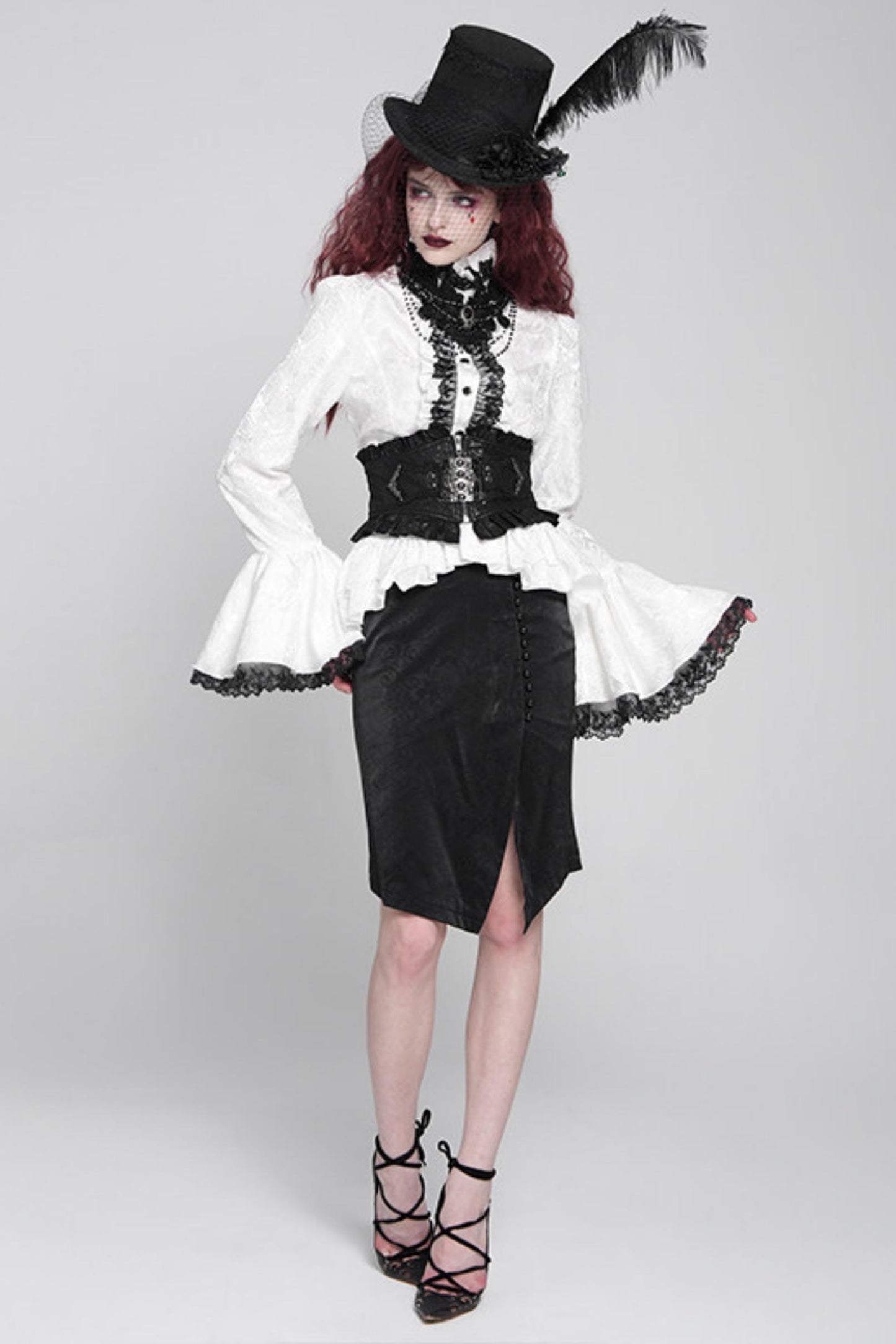 Gothic Prince Princess-Sleeve Blouse