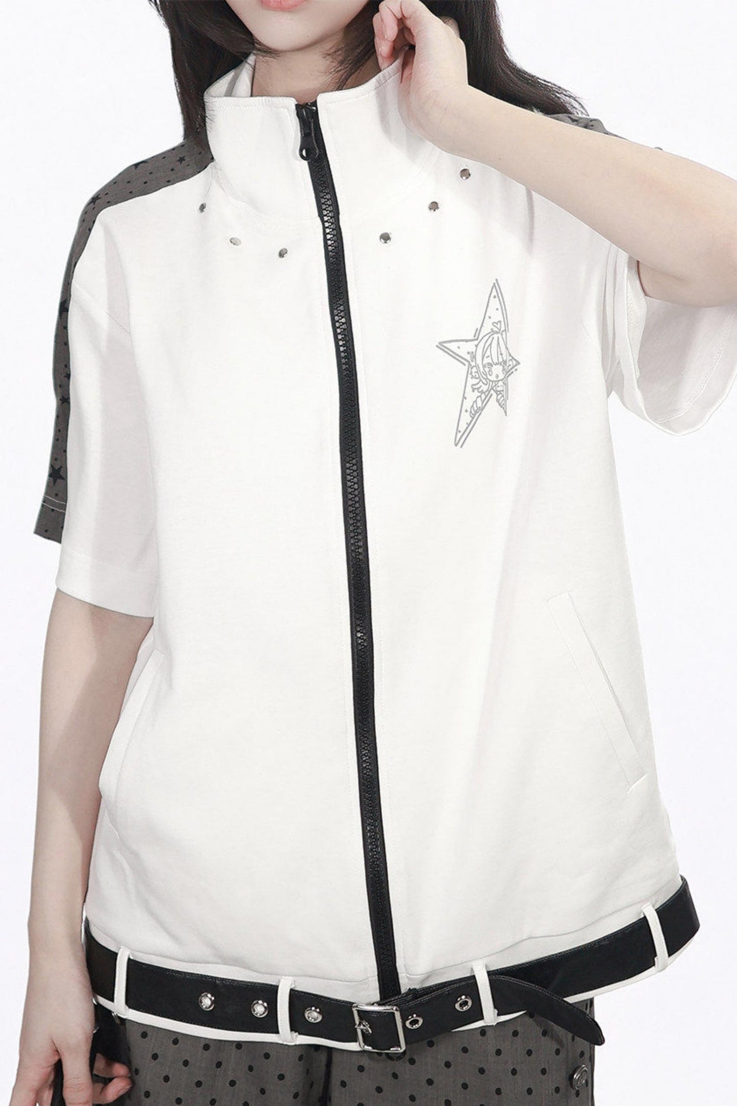 Monochrome Star Dot Shorts Set