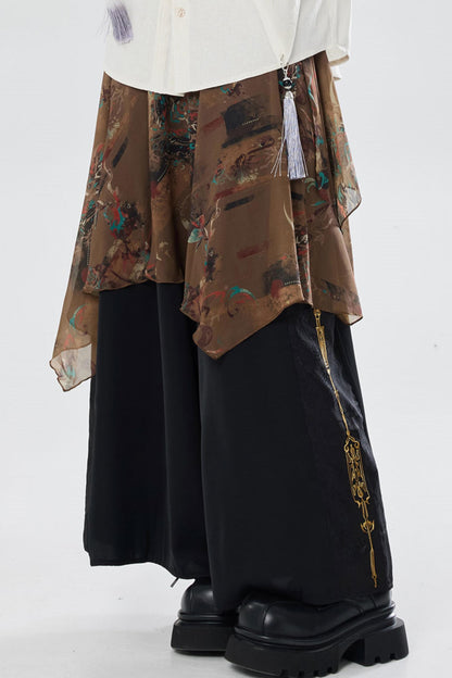 Chiffon Print Multiway Apron Skirt