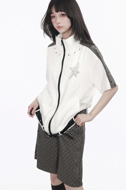 Monochrome Star Dot Shorts Set