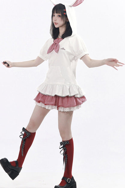 Apple Red Bunny Ear Girly Set