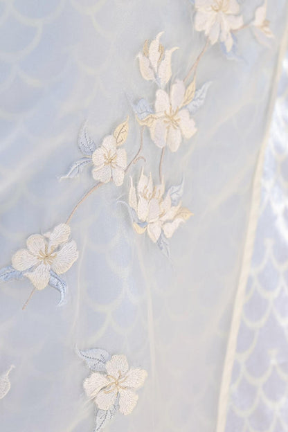 人魚姫の花刺繍レースチャイナドレス