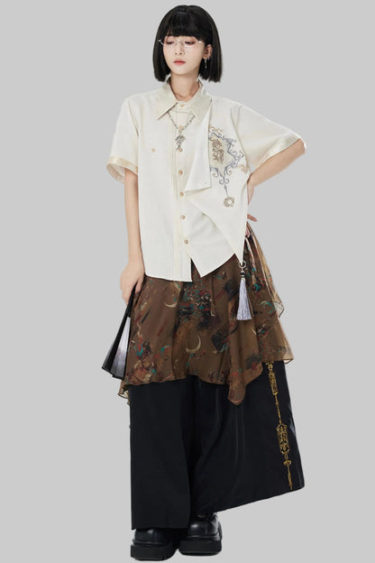 Chiffon Print Multiway Apron Skirt