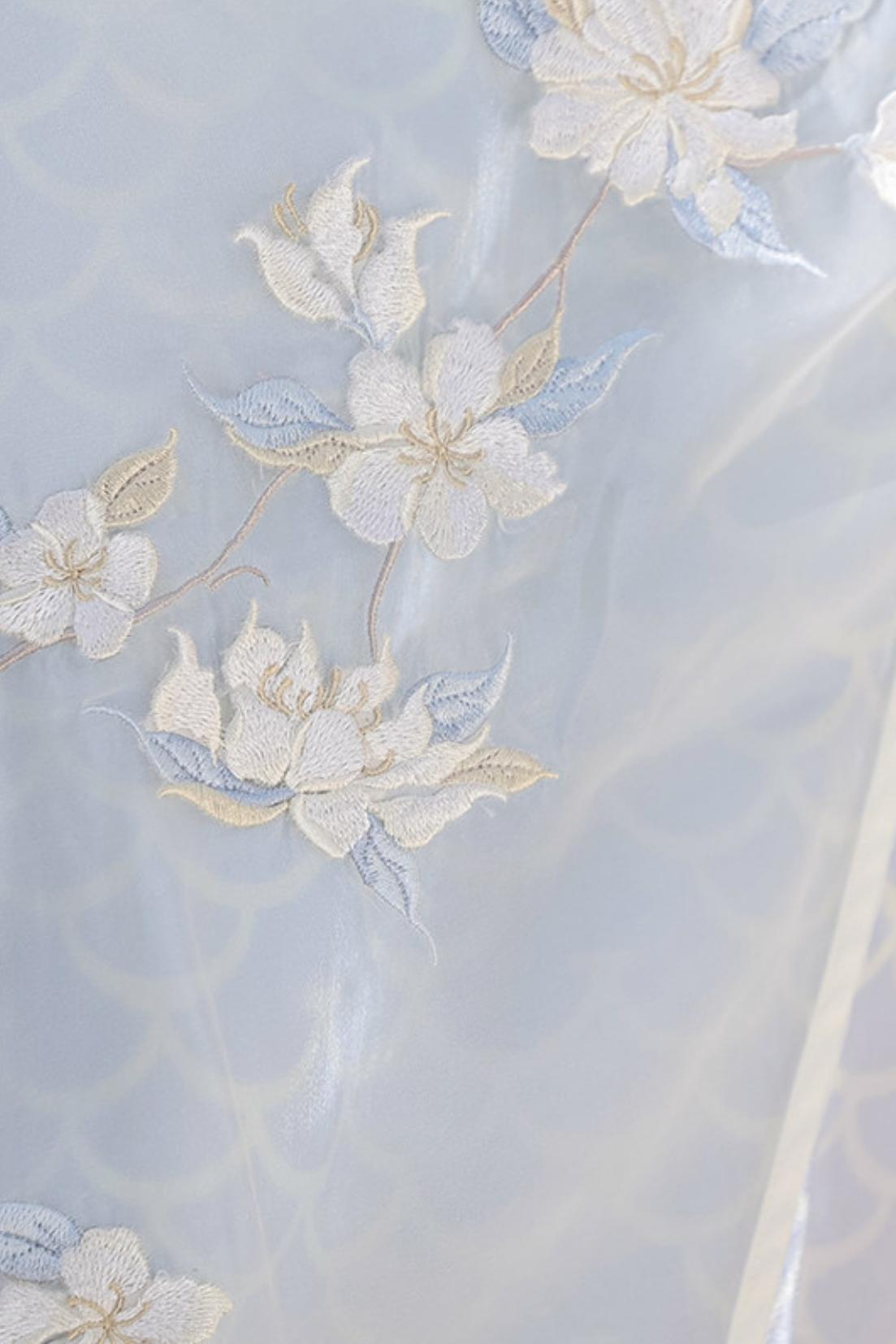 人魚姫の花刺繍レースチャイナドレス