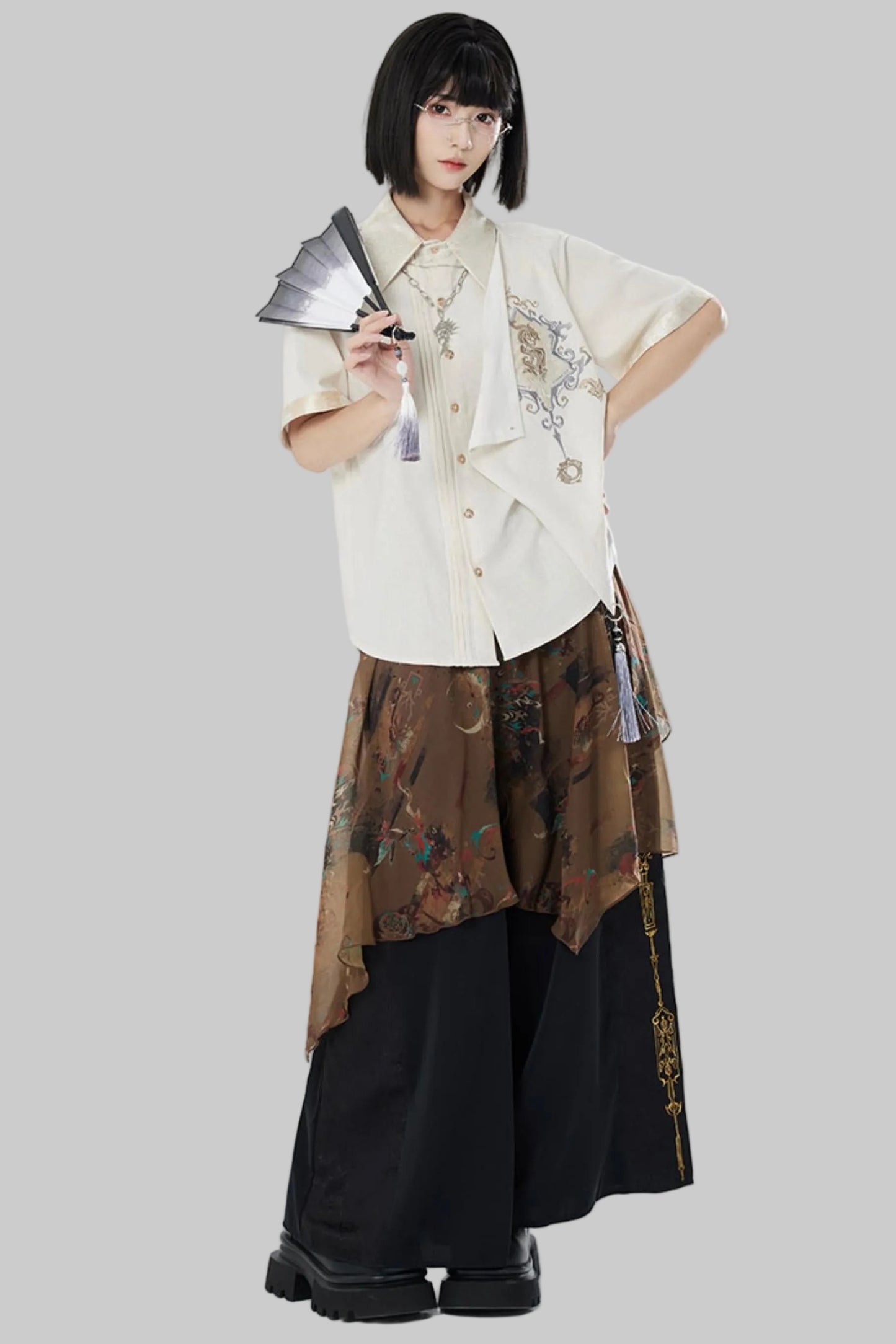 Chiffon Print Multiway Apron Skirt