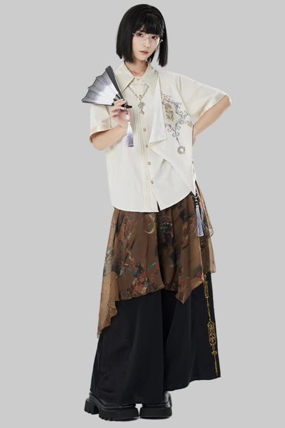 Chiffon Print Multiway Apron Skirt