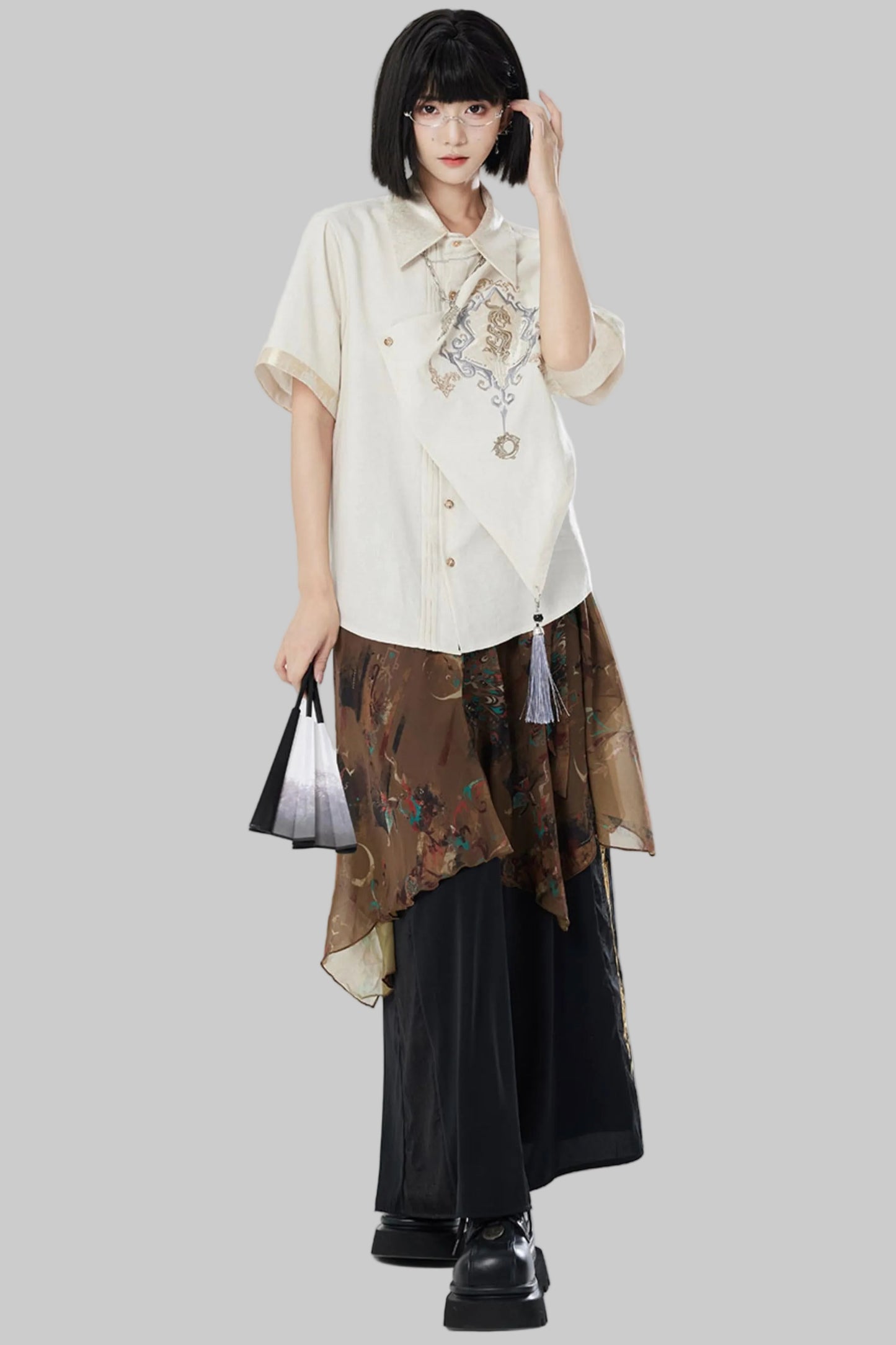 Chiffon Print Multiway Apron Skirt