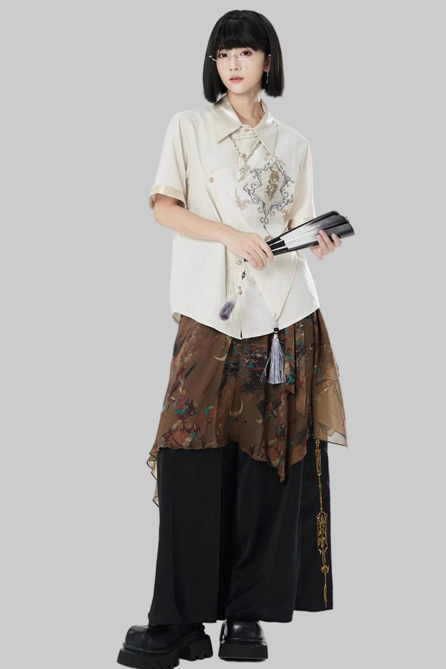 Chiffon Print Multiway Apron Skirt