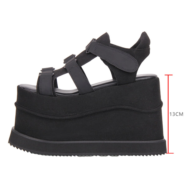 Dark Street Subculture Platform Sandals