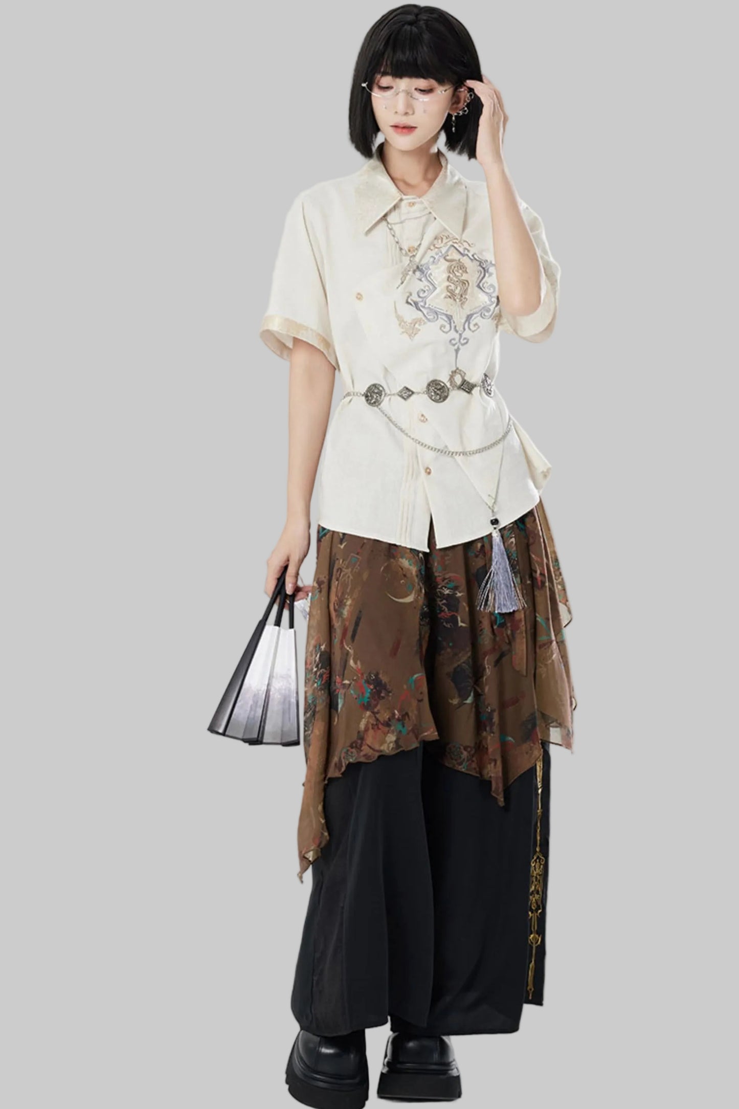 Chiffon Print Multiway Apron Skirt