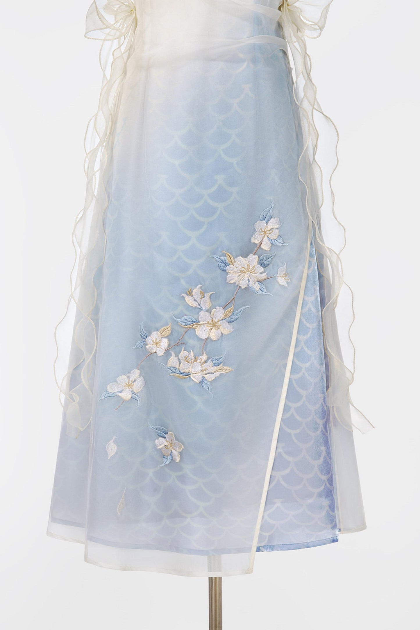 人魚姫の花刺繍レースチャイナドレス