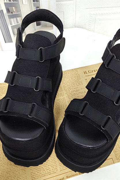 Dark Street Subculture Platform Sandals