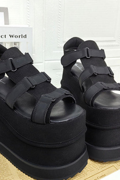 Dark Street Subculture Platform Sandals