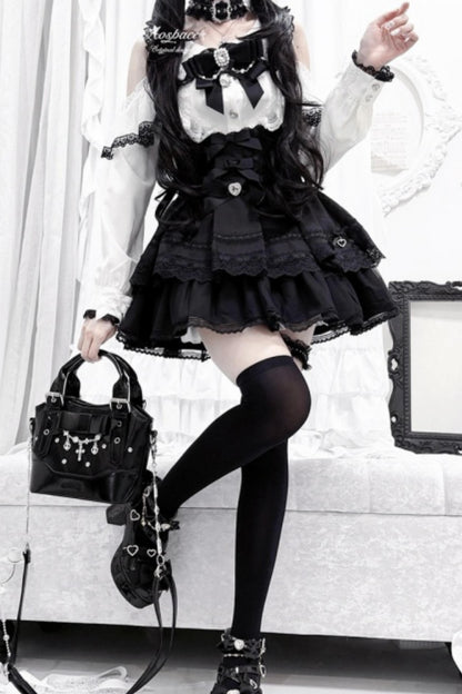 Off-Shoulder-Spitzenbluse im Jirai-Kei-Stil