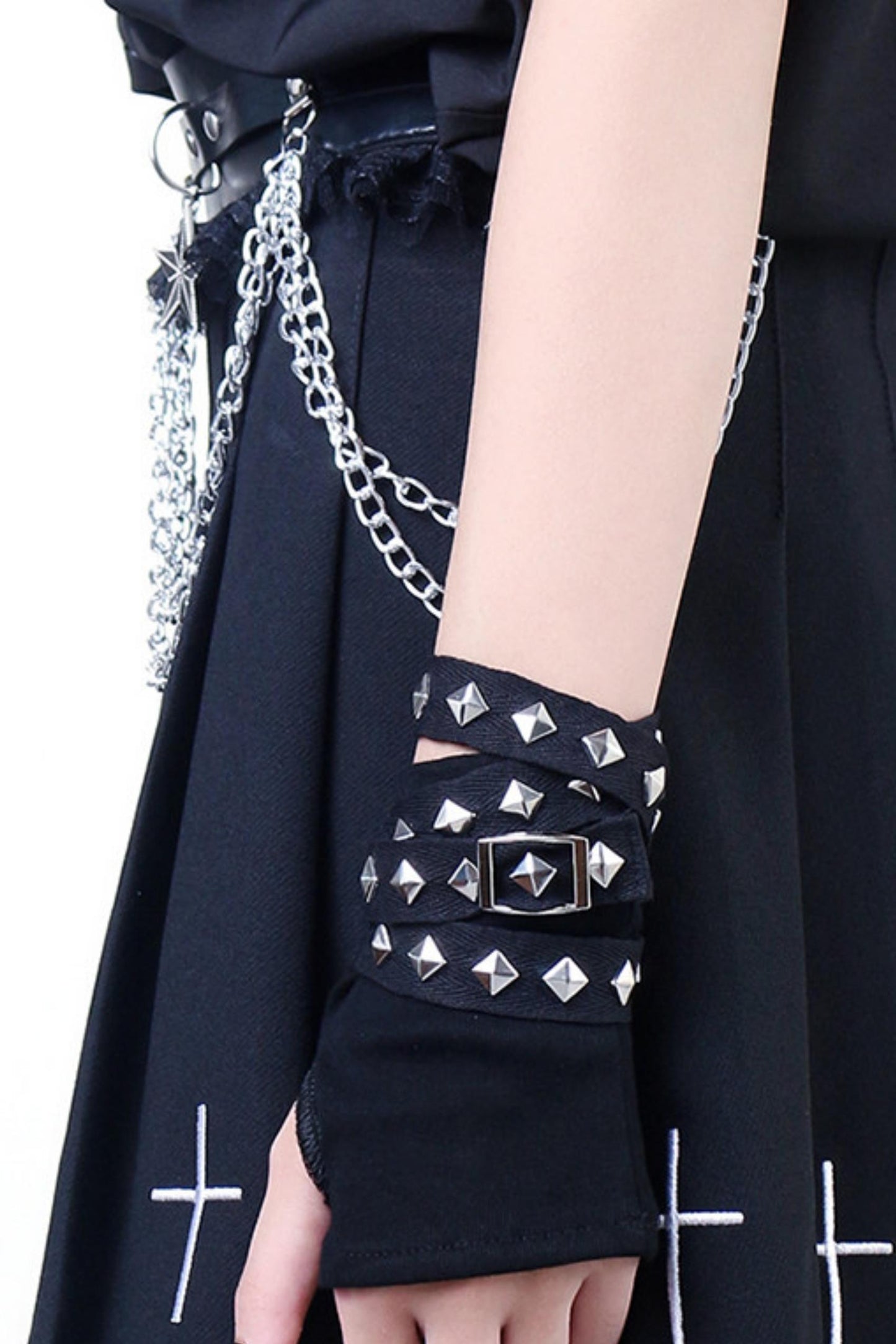 Punk Studded Half-Finger Arm Warmers