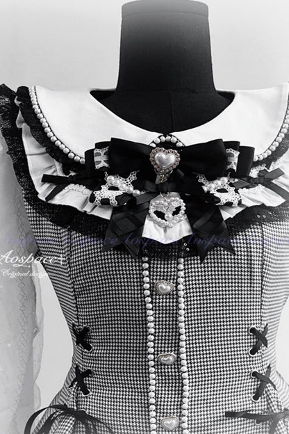 Lace Pearl Collar Long-Sleeve Set