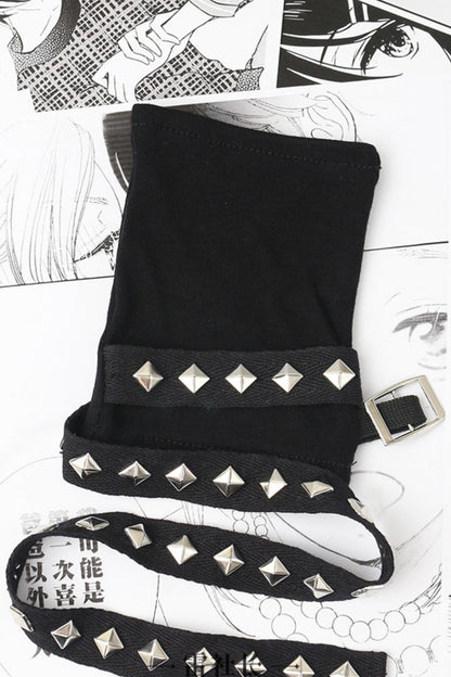 Punk Studded Half-Finger Arm Warmers