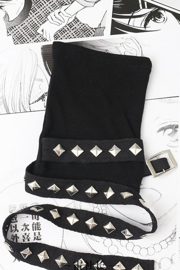 Punk Studded Half-Finger Arm Warmers