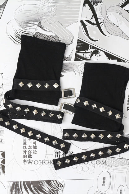 Punk Studded Half-Finger Arm Warmers