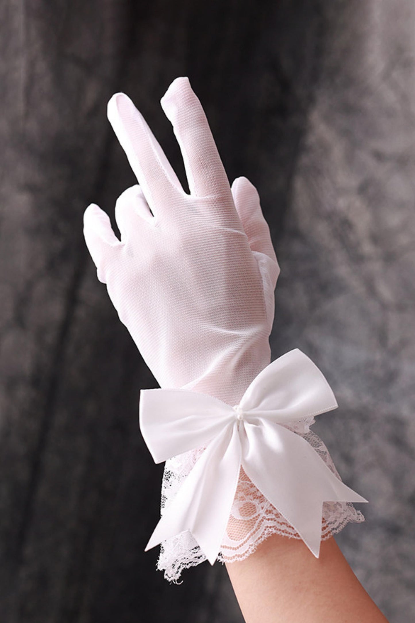 Lolita Lace Ribbon Gloves