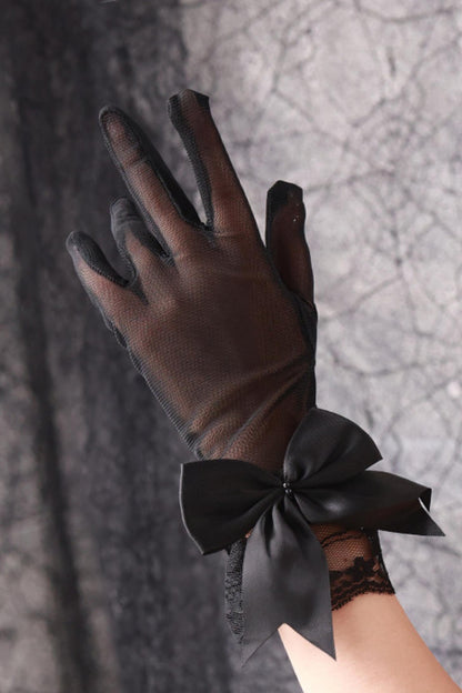 Lolita Lace Ribbon Gloves