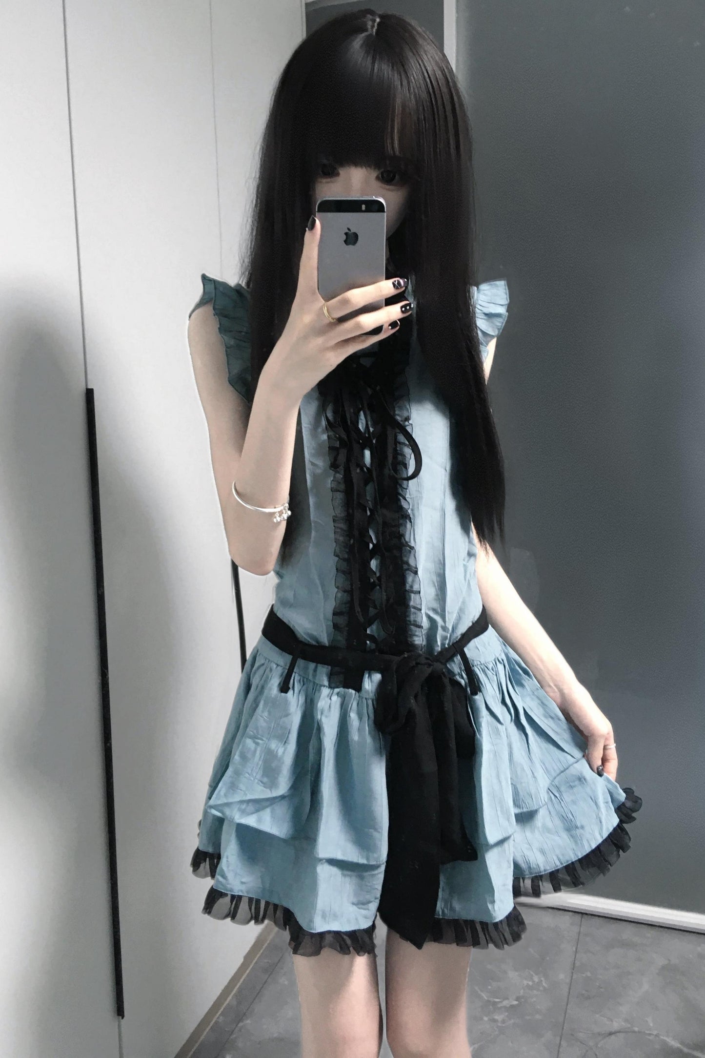 Low-Waist Tie-Up Tank Dress