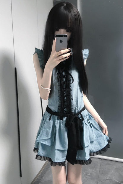 Low-Waist Tie-Up Tank Dress