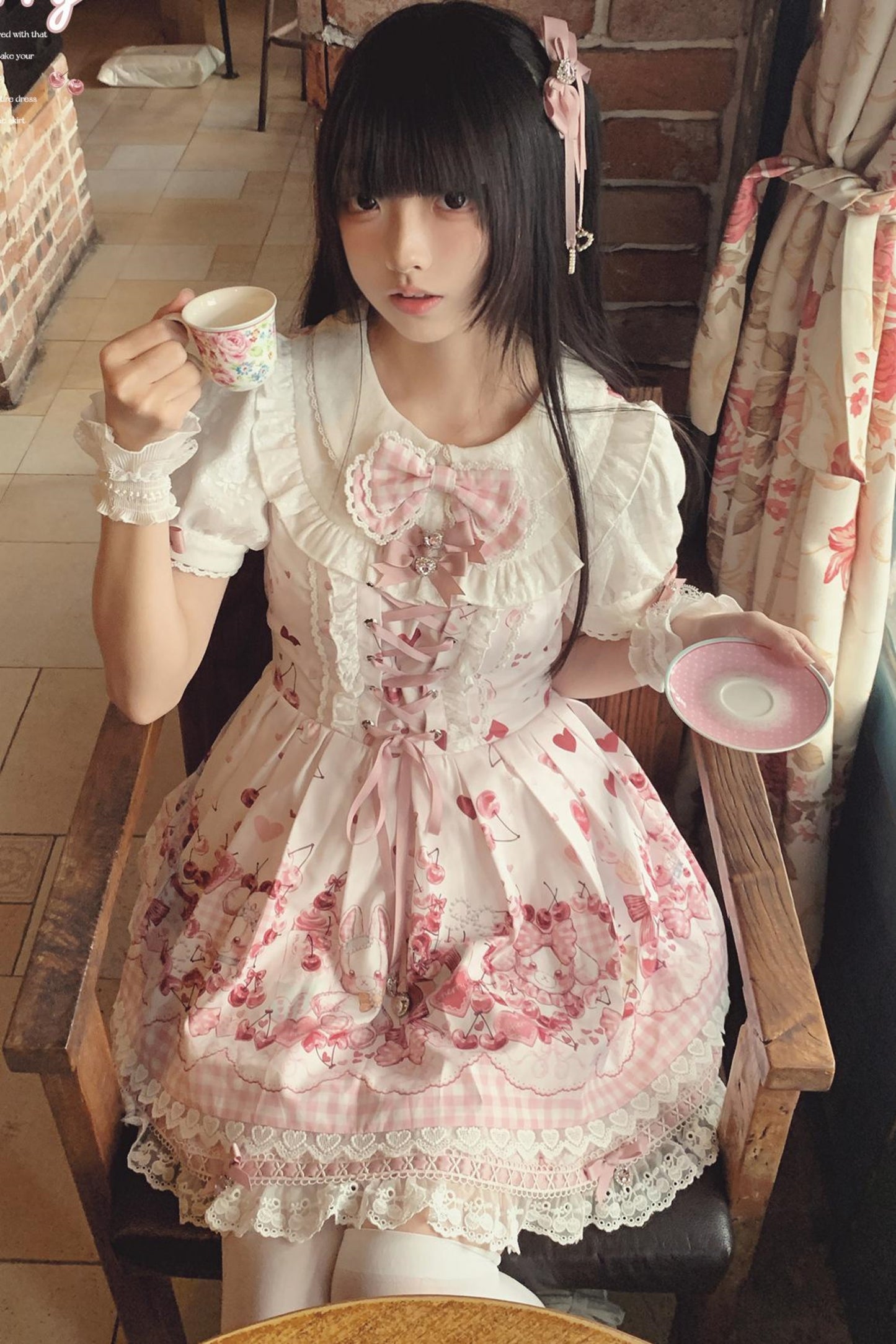 Cherry Bunny Lolita Skirt+Top