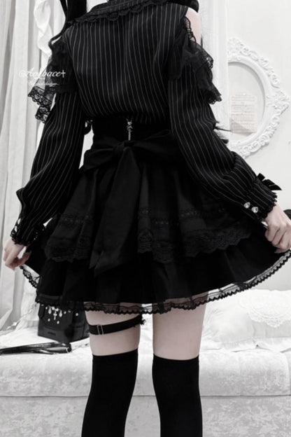 Off-Shoulder-Spitzenbluse im Jirai-Kei-Stil
