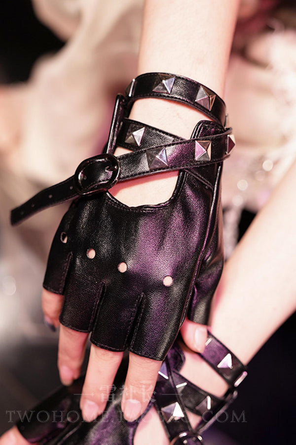 Punk Leather Gloves