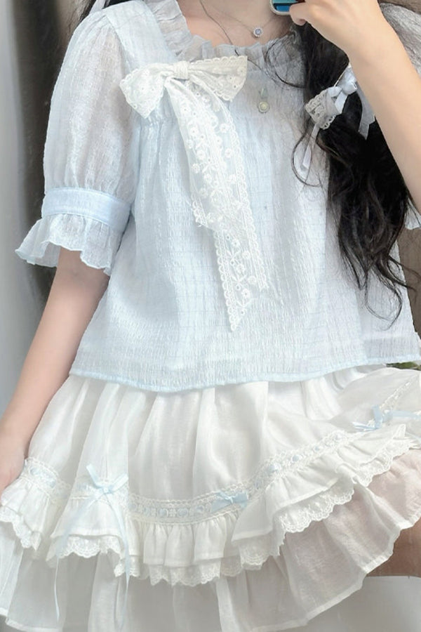 シフォントップスケーキスカートセットアップ