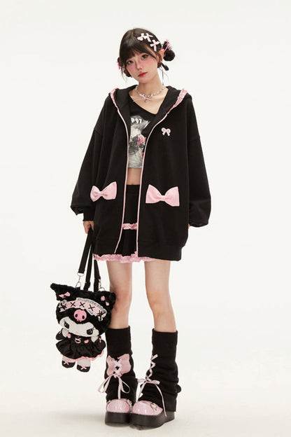 Sweet Cool Bow Hoodie + Ribbon Sweater