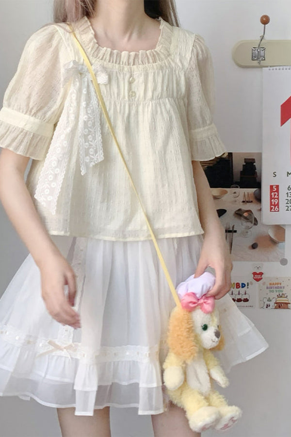 シフォントップスケーキスカートセットアップ