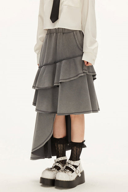 Irregular Flims Slim Midi Skirt