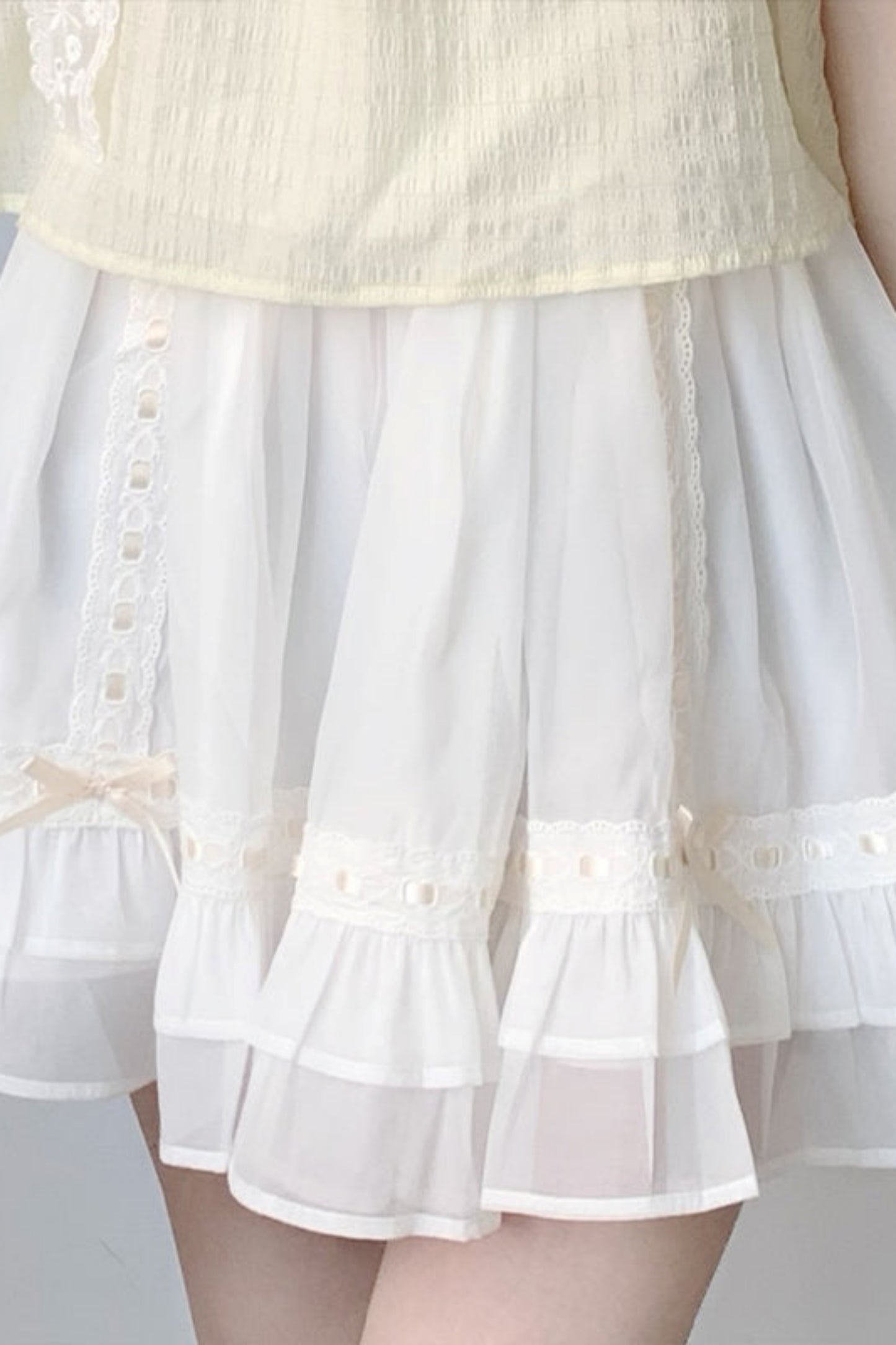 Chiffon Top Cake Skirt Set