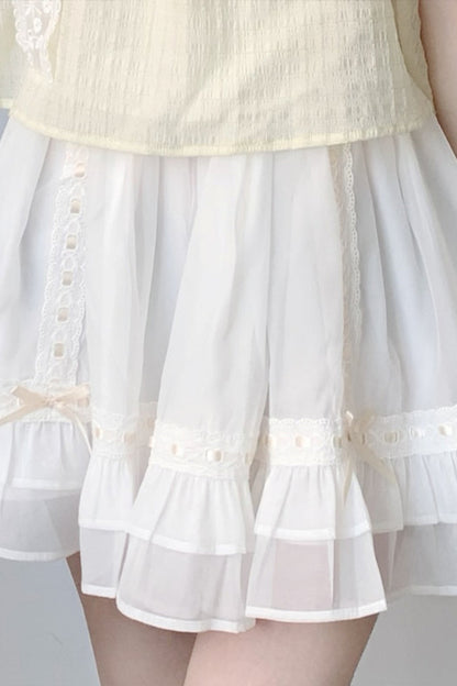 Chiffon Top Cake Skirt Set