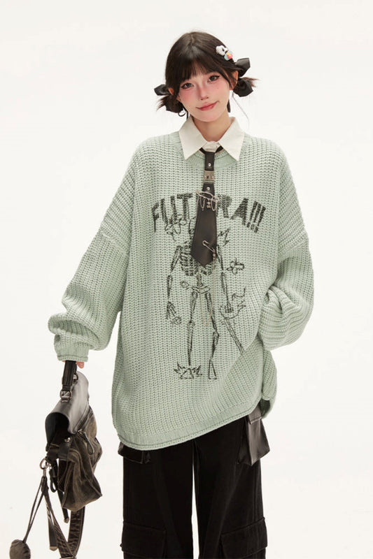 グラフィティラウンドネックミディトップス