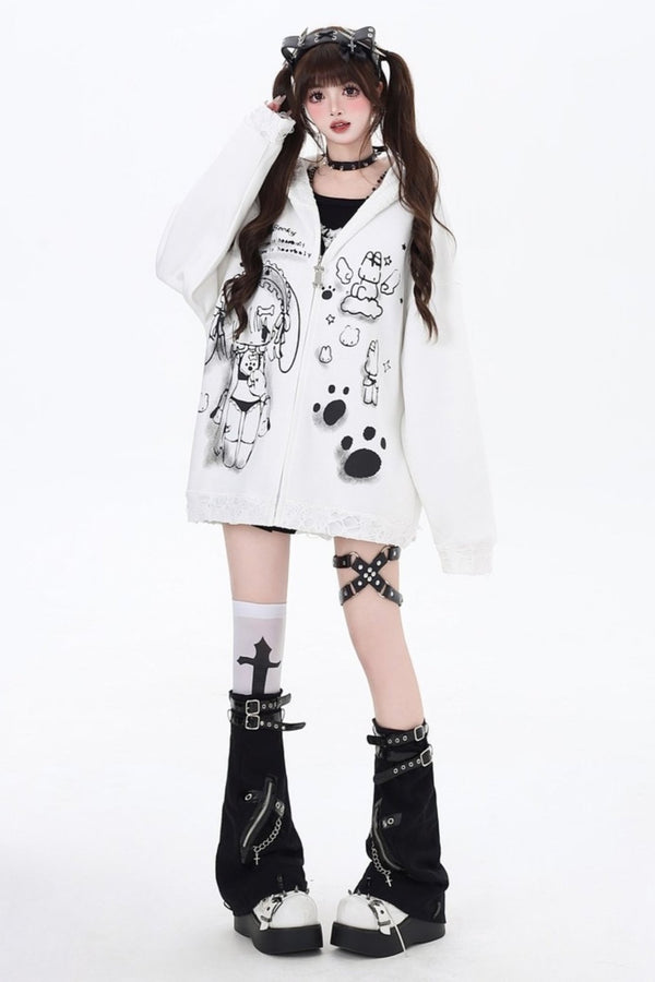 グラフィティラビットイヤーフーディースウェット