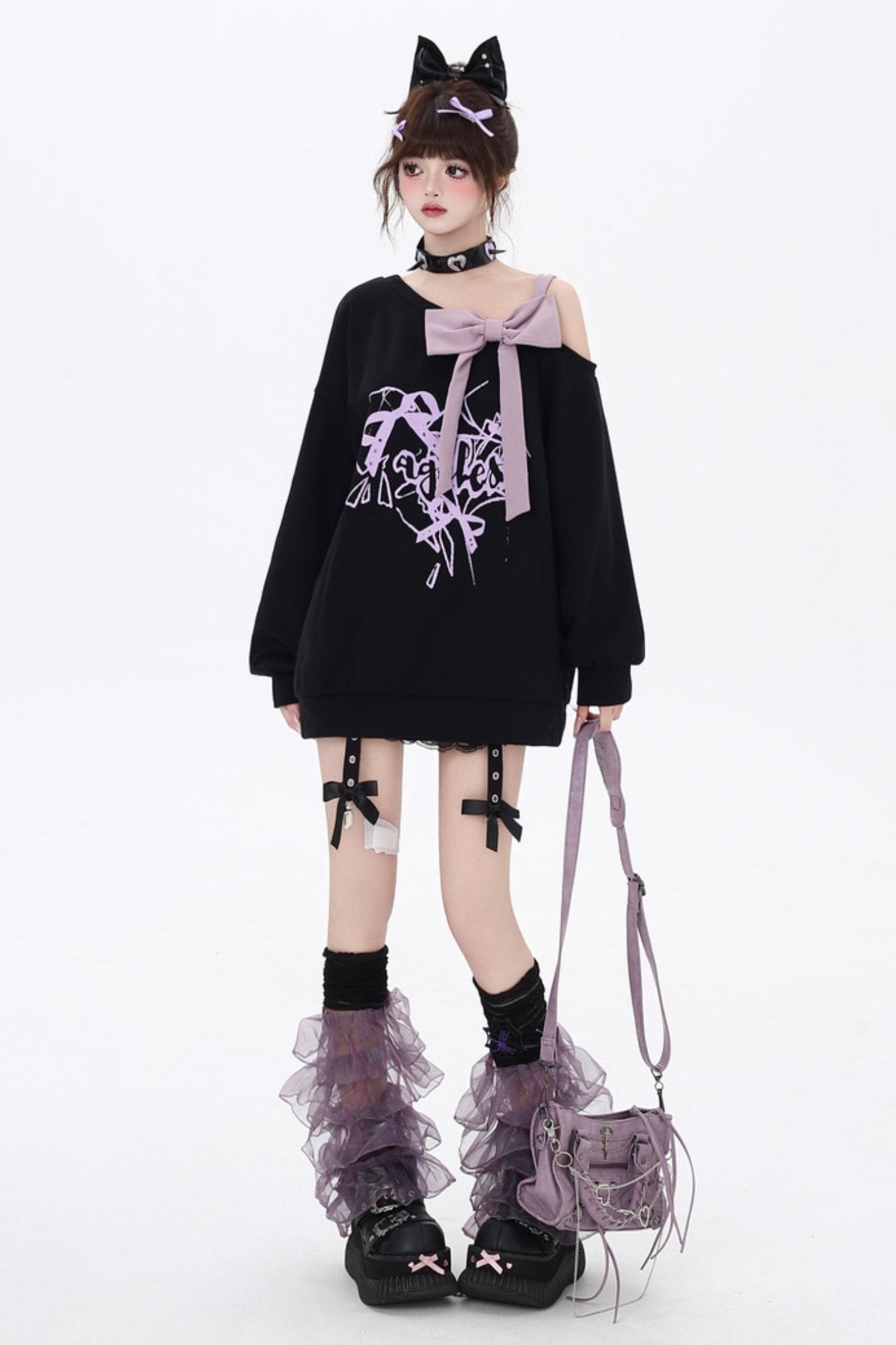 Black Purple Offshol Suspender Sweat