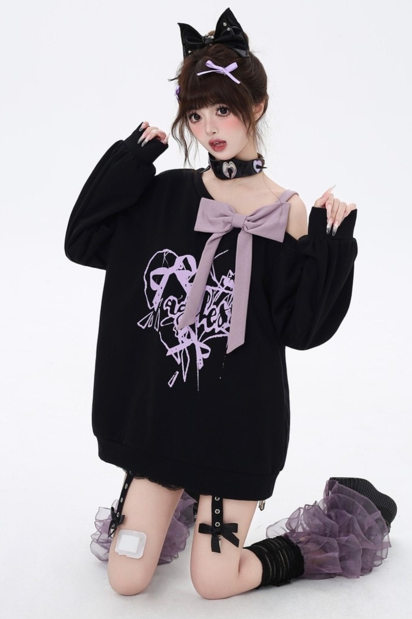 Black Purple Offshol Suspender Sweat