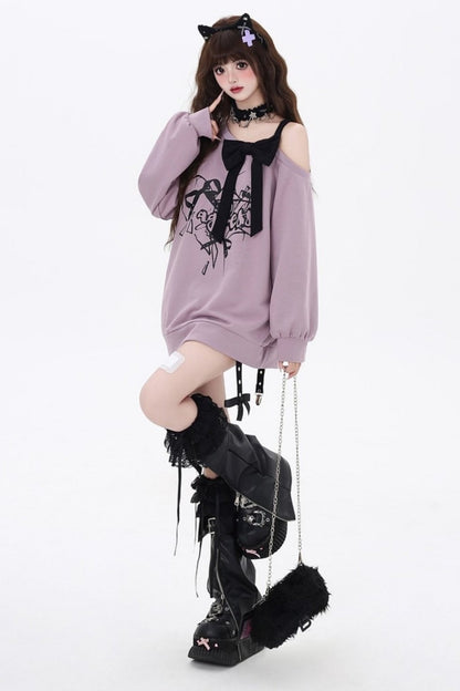 Black Purple Offshol Suspender Sweat