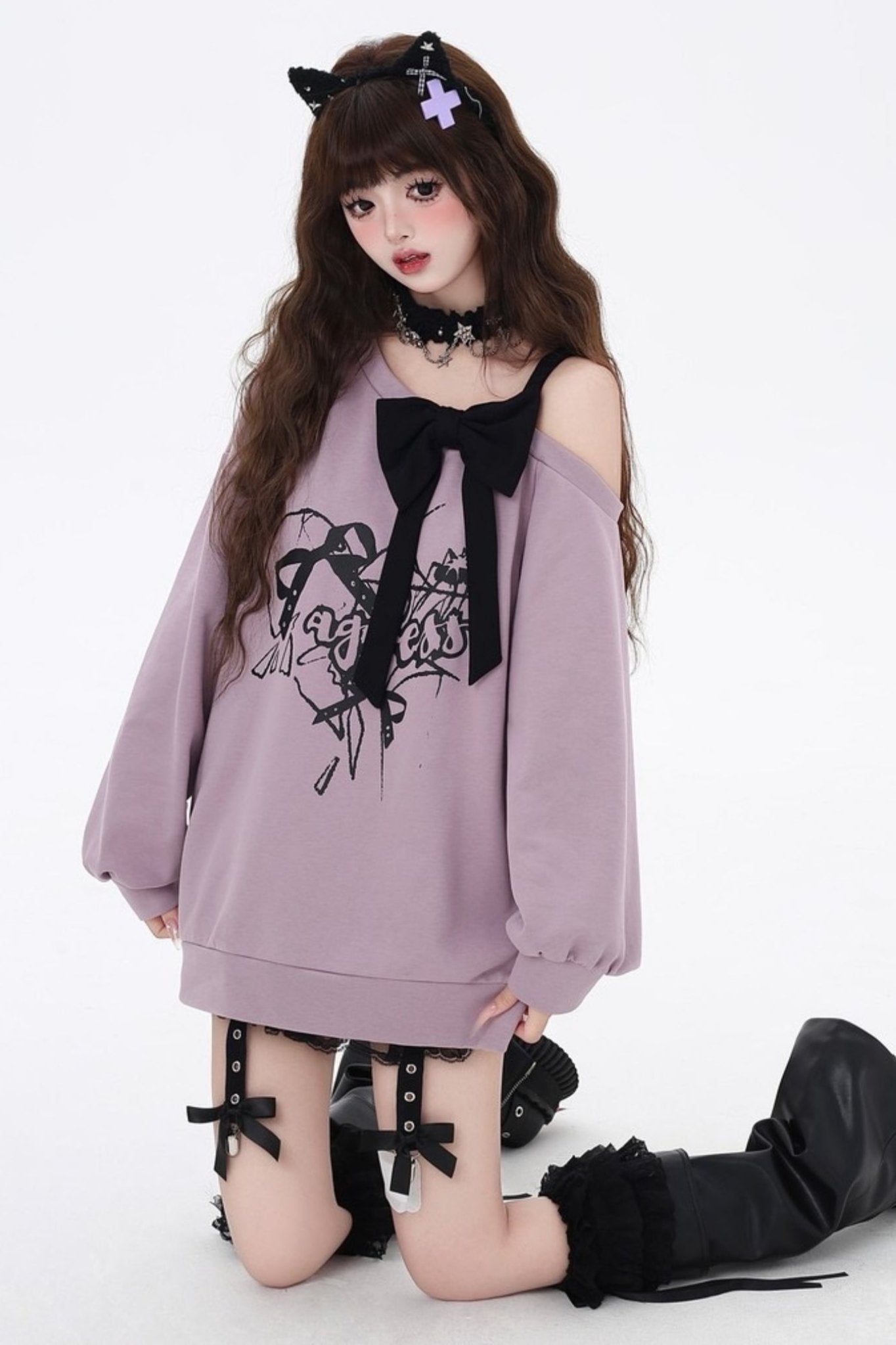 Black Purple Offshol Suspender Sweat