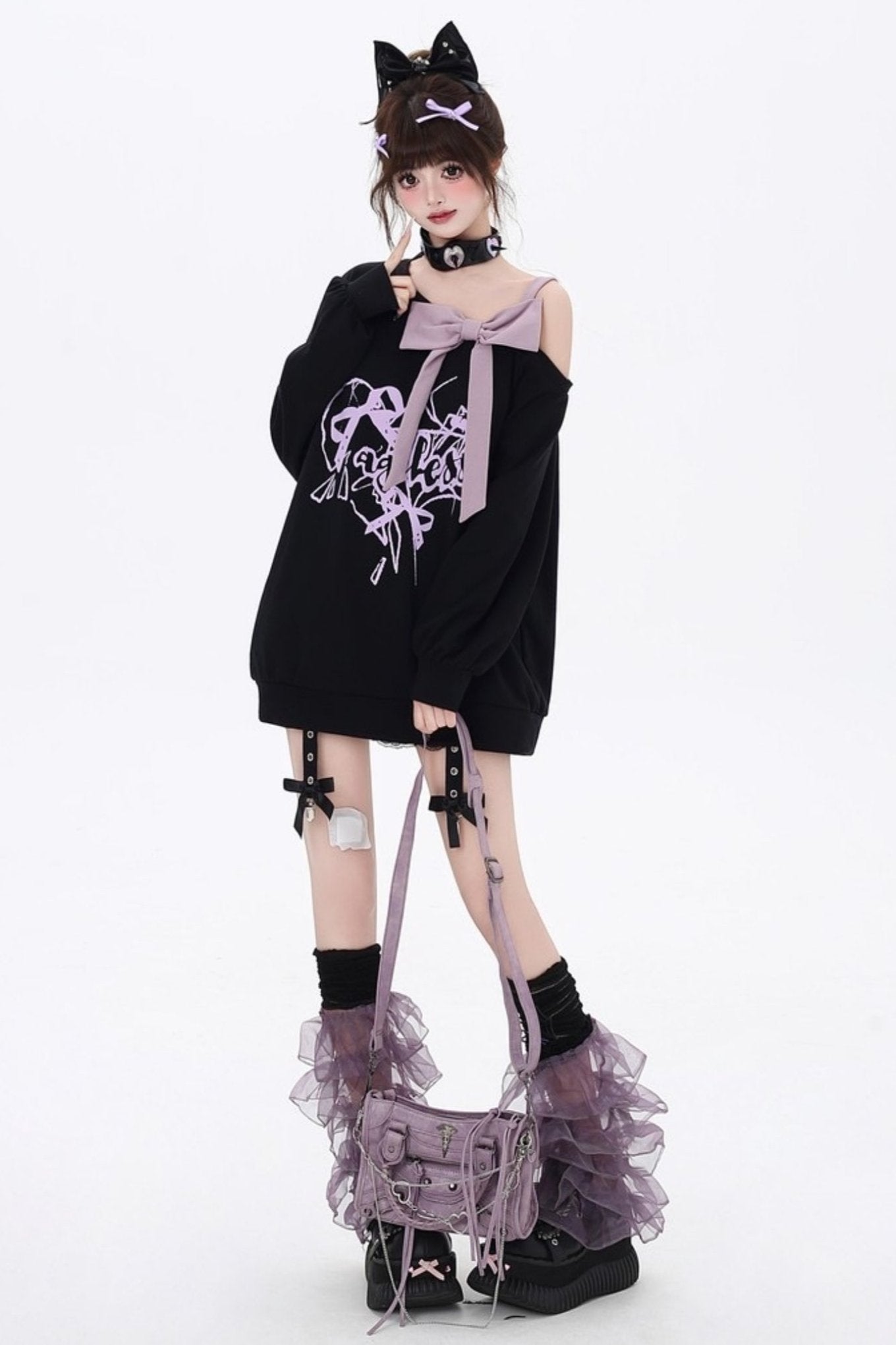 Black Purple Offshol Suspender Sweat