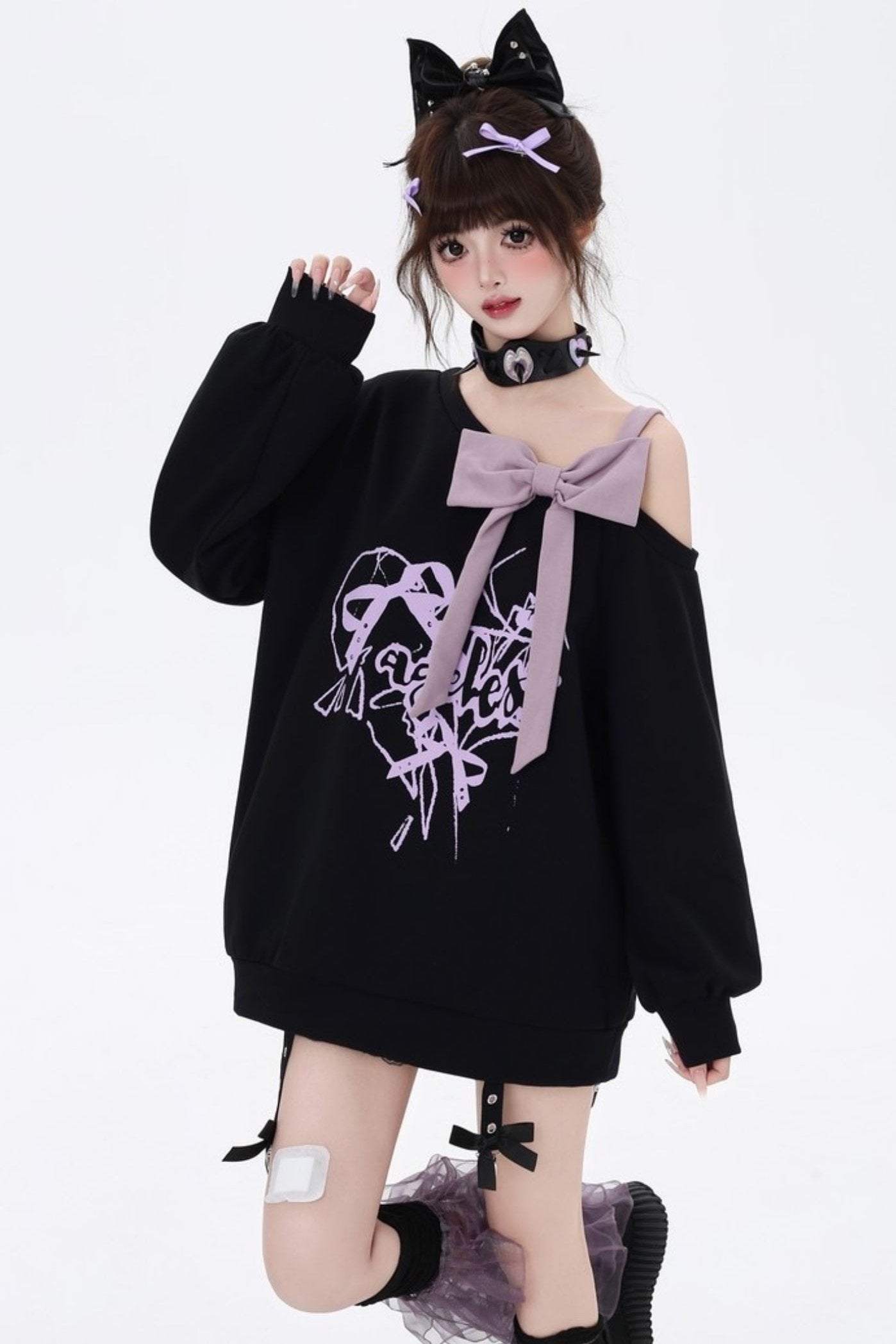 Black Purple Offshol Suspender Sweat