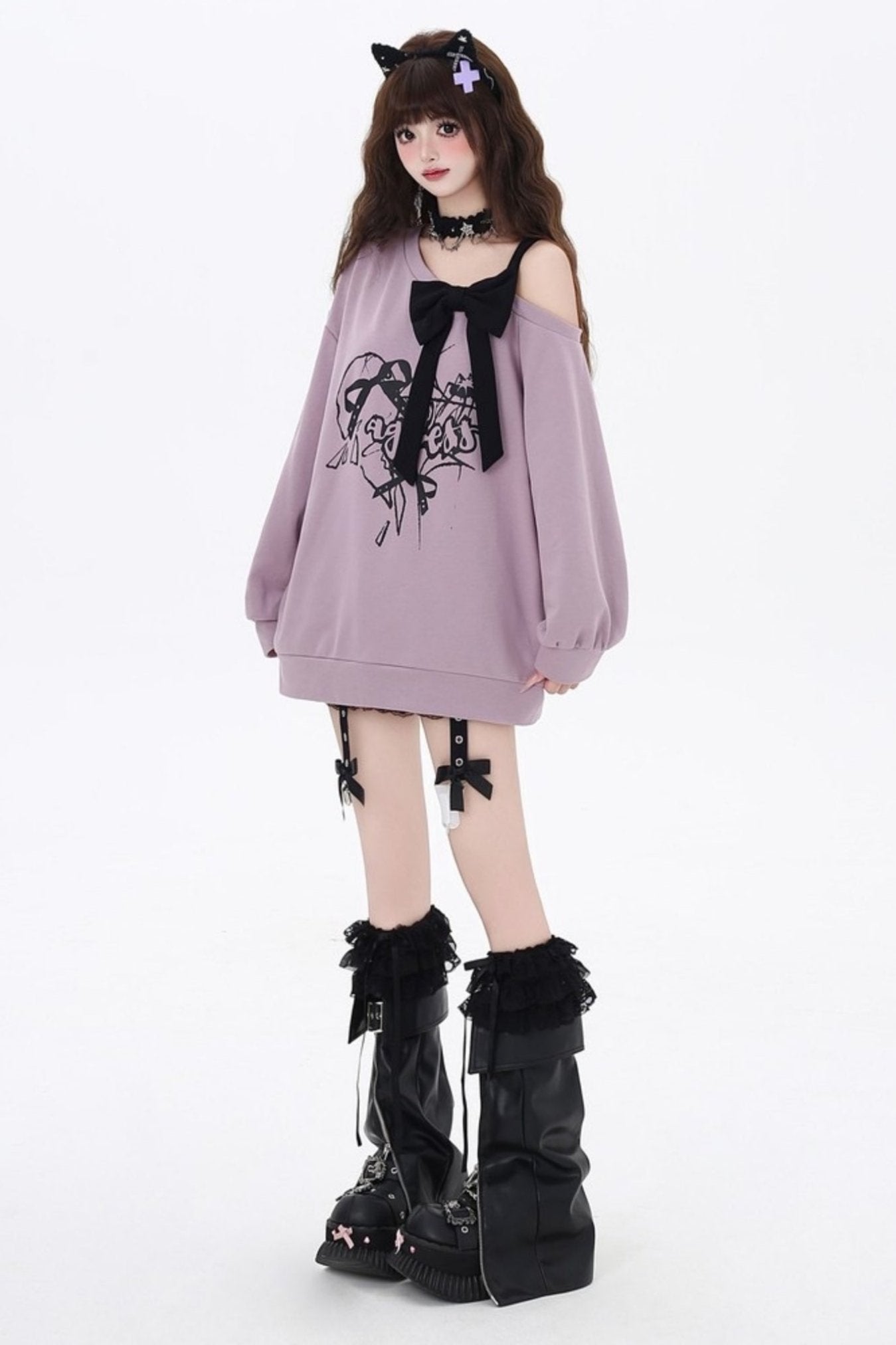 Black Purple Offshol Suspender Sweat