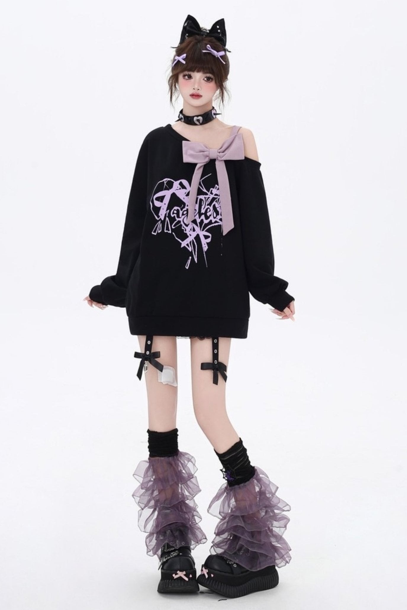 Black Purple Offshol Suspender Sweat